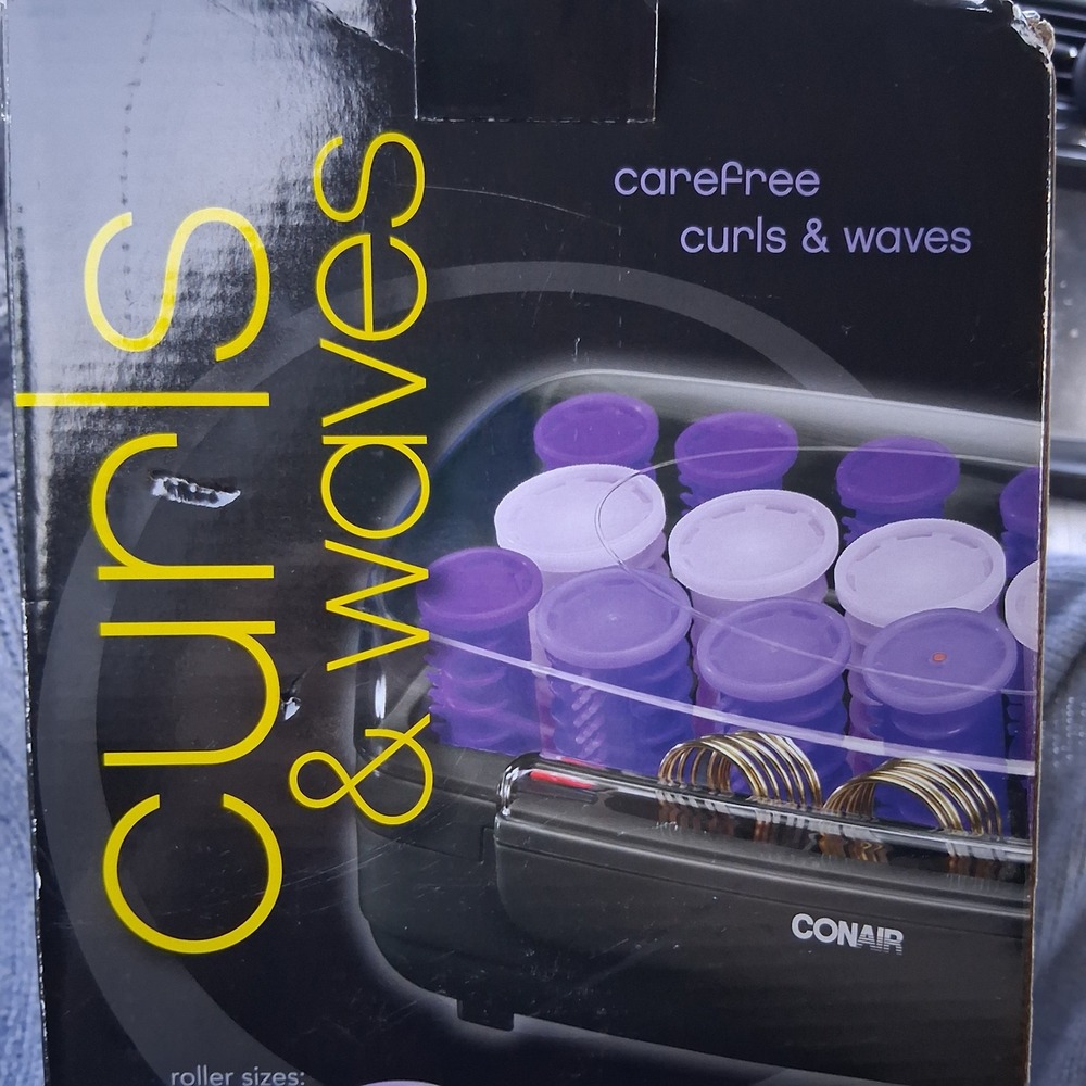 NOS Conair Carefree Curls & Waves 20 Multi-Sized Hot Rollers Purple HS11RX NEW
